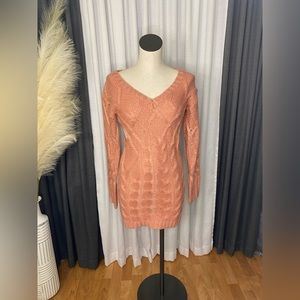 Peach sweater dress